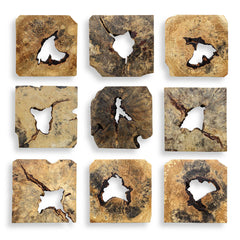 Bahati Woodtone Natural Wood Wall Décor In (Set of 9) - Ornate Home