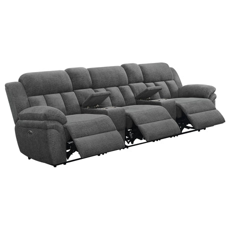 Bahrain Charcoal 5-piece Power Home Theater Seating - Ornate Home