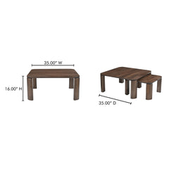 Bailey Deep Brown Nesting Coffee Table - Ornate Home