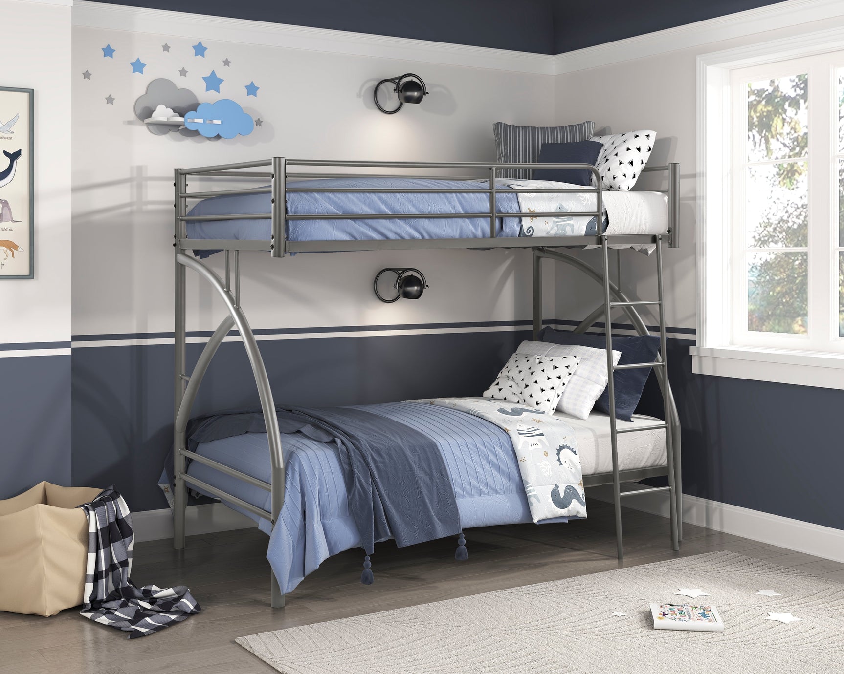 Bailey Gray Twin/Twin Bunk Bed - Ornate Home
