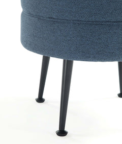 Bailey Ottoman in Blue with Black Feet (set of 2) - Ornate Home