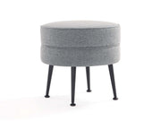 Bailey Ottoman in Grey with Black Feet - Ornate Home