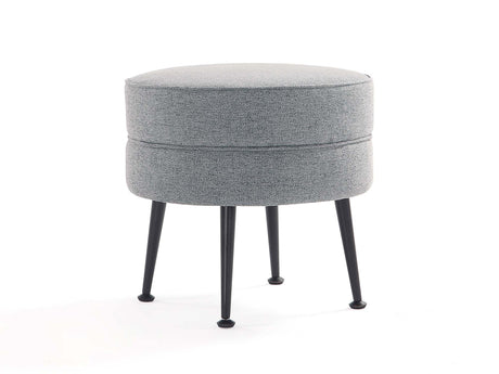 Bailey Ottoman in Grey with Black Feet - Ornate Home