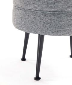 Bailey Ottoman in Grey with Black Feet - Ornate Home