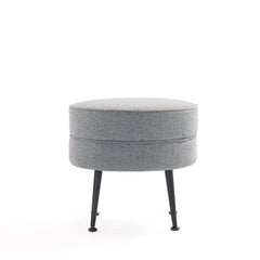 Bailey Ottoman in Grey with Black Feet - Ornate Home