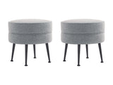 Bailey Ottoman in Grey with Black Feet (set of 2) - Ornate Home