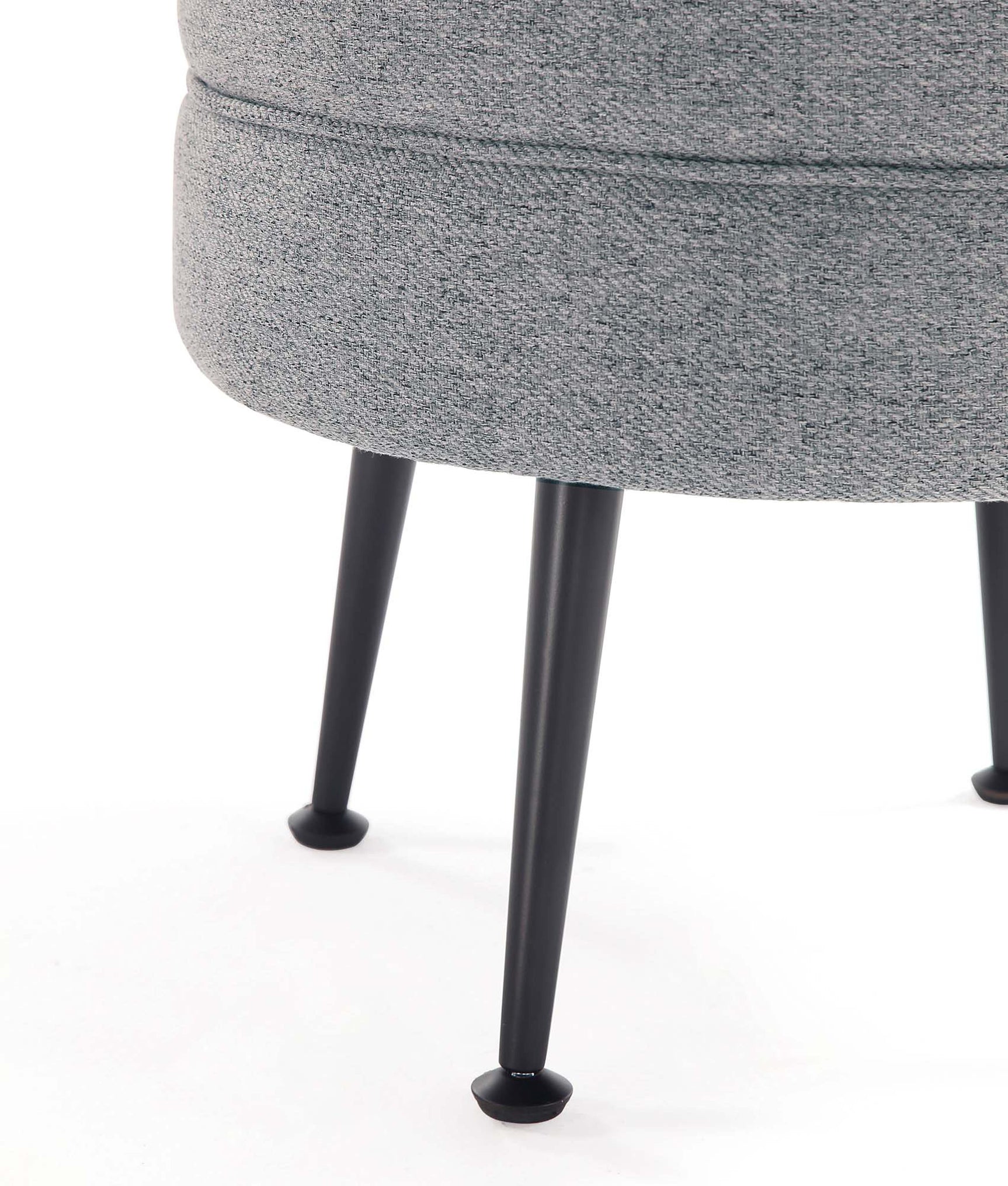 Bailey Ottoman in Grey with Black Feet (set of 2) - Ornate Home