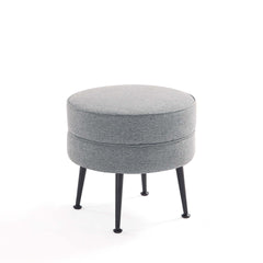 Bailey Ottoman in Grey with Black Feet (set of 2) - Ornate Home