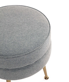 Bailey Ottoman in Grey with Gold Feet - Ornate Home