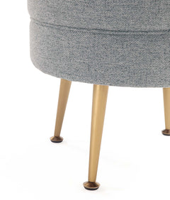 Bailey Ottoman in Grey with Gold Feet (set of 2) - Ornate Home