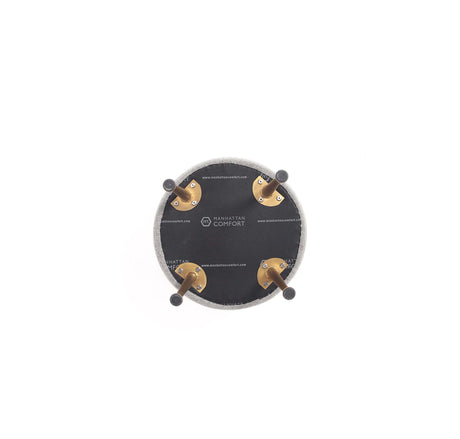 Bailey Ottoman in Grey with Gold Feet (set of 2) - Ornate Home