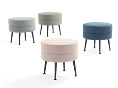 Bailey Ottoman in Multicolor with Black Feet (set of 4) - Ornate Home