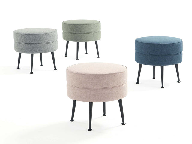 Bailey Ottoman in Multicolor with Black Feet (set of 4) - Ornate Home