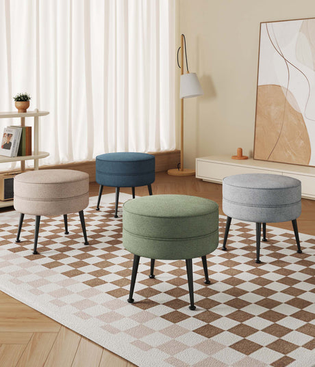 Bailey Ottoman in Multicolor with Black Feet (set of 4) - Ornate Home