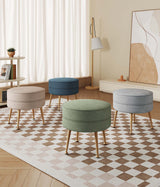 Bailey Ottoman in Multicolor with Gold Feet (set of 4) - Ornate Home