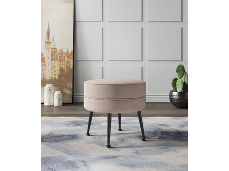 Bailey Ottoman in Oatmeal with Black Feet - Ornate Home