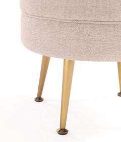 Bailey Ottoman in Oatmeal with Gold Feet (set of 2) - Ornate Home