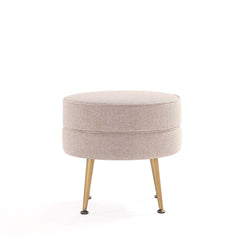 Bailey Ottoman in Oatmeal with Gold Feet (set of 2) - Ornate Home