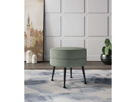 Bailey Ottoman in Sage Green with Black Feet - Ornate Home