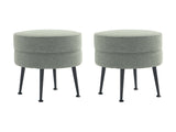 Bailey Ottoman in Sage Green with Black Feet (set of 2) - Ornate Home