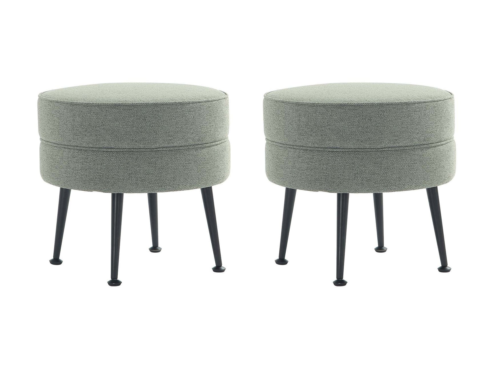 Bailey Ottoman in Sage Green with Black Feet (set of 2) - Ornate Home