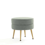 Bailey Ottoman in Sage Green with Gold Feet - Ornate Home