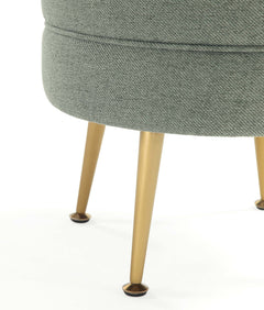 Bailey Ottoman in Sage Green with Gold Feet - Ornate Home
