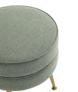 Bailey Ottoman in Sage Green with Gold Feet - Ornate Home
