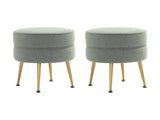 Bailey Ottoman in Sage Green with Gold Feet (set of 2) - Ornate Home