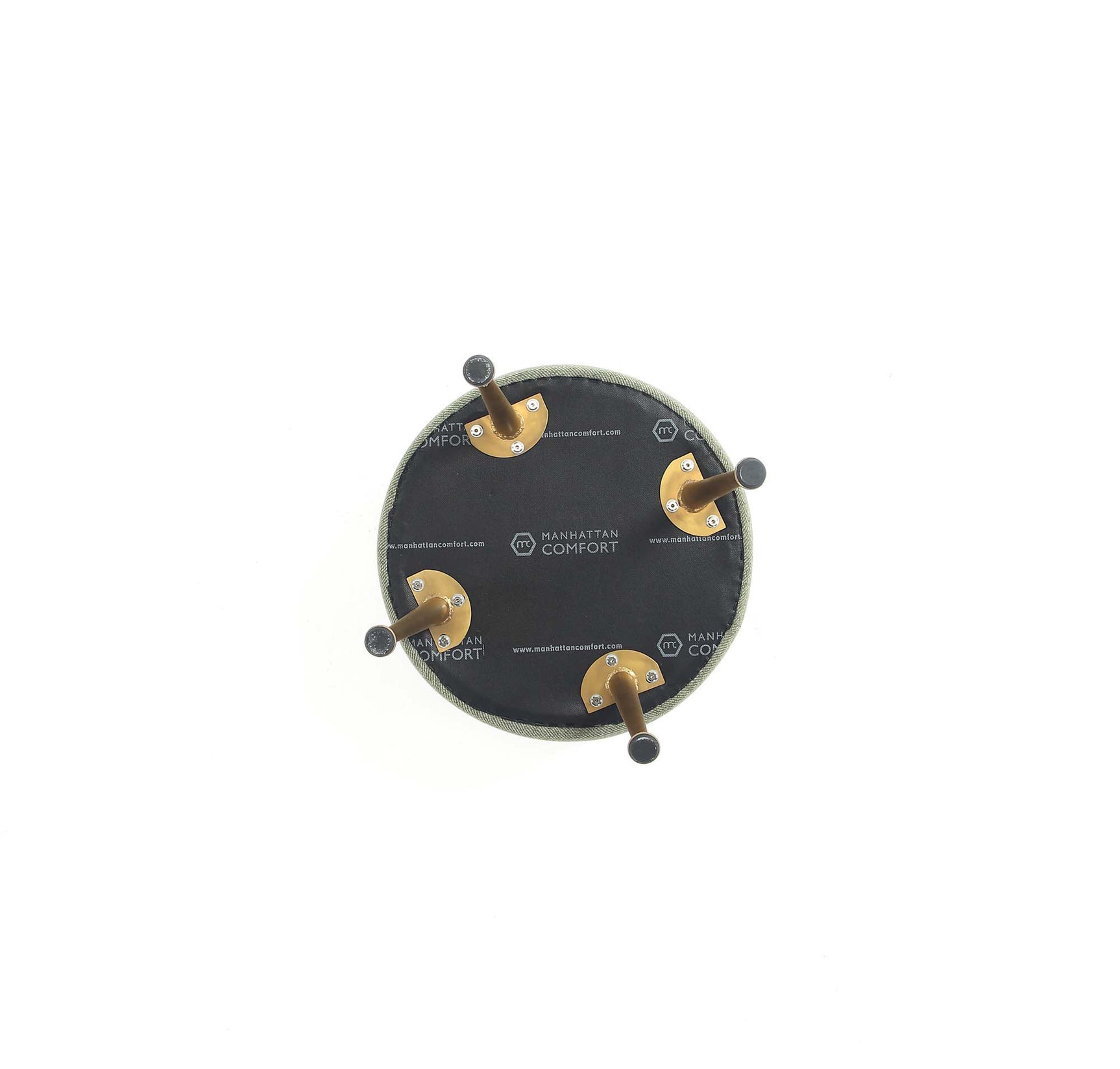 Bailey Ottoman in Sage Green with Gold Feet (set of 2) - Ornate Home