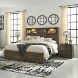 Bailey Walnut 3-Piece Full Bookcase Panel Bedroom Set - Ornate Home