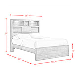 Bailey Walnut 3-Piece Full Bookcase Panel Bedroom Set - Ornate Home