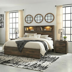 Bailey Walnut 3-Piece King Bookcase Panel Bedroom Set - Ornate Home