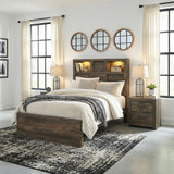 Bailey Walnut 3-Piece Twin Bookcase Panel Bedroom Set - Ornate Home