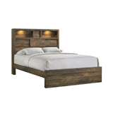 Bailey Walnut 5-Piece Queen Bookcase Panel Bedroom Set - Ornate Home