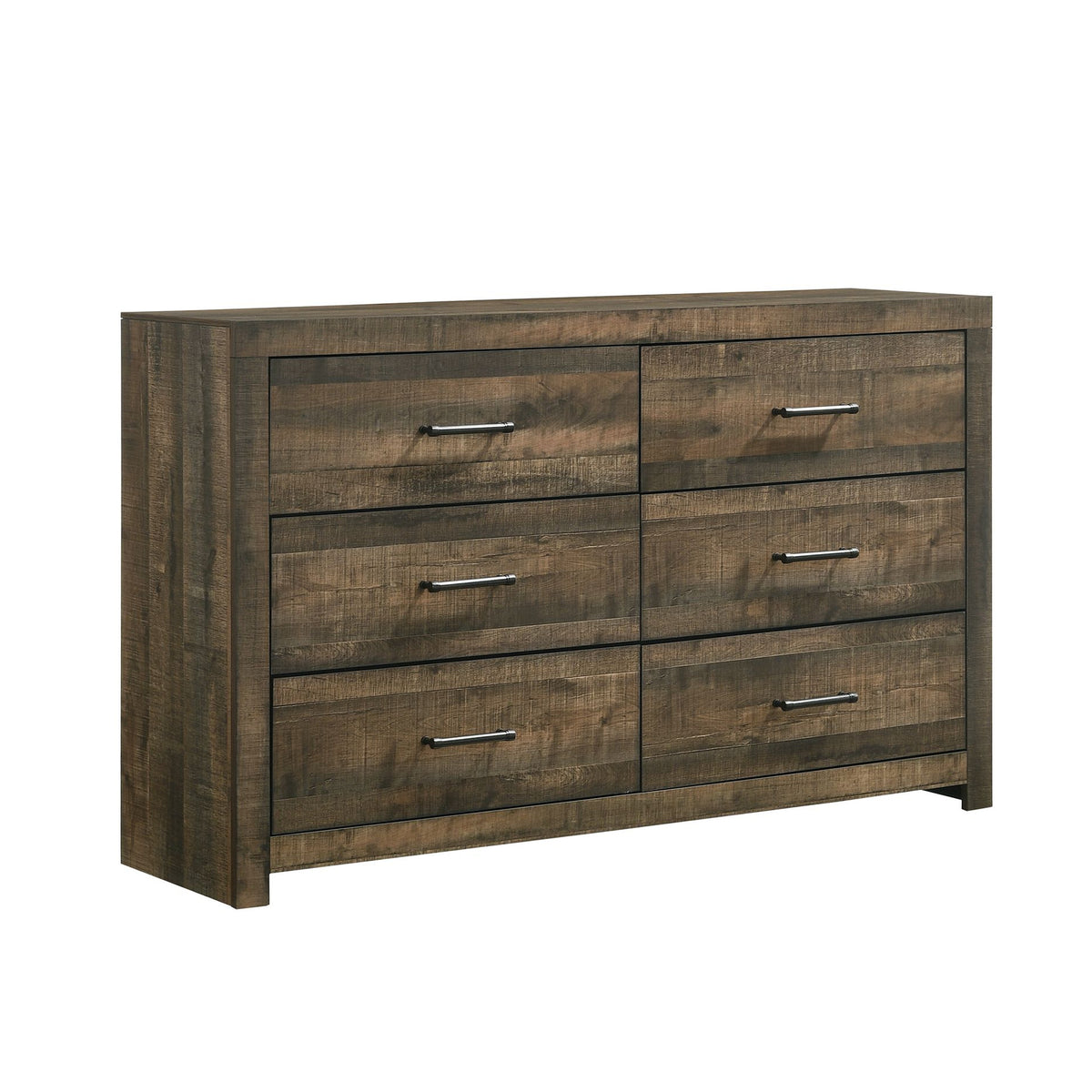 Bailey Walnut 5-Piece Queen Bookcase Panel Bedroom Set - Ornate Home