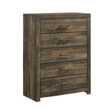 Bailey Walnut 5-Piece Twin Bookcase Panel Bedroom Set with Bluetooth - Ornate Home