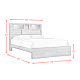 Bailey Walnut 6-Piece King Bookcase Panel Bedroom Set with Bluetooth - Ornate Home
