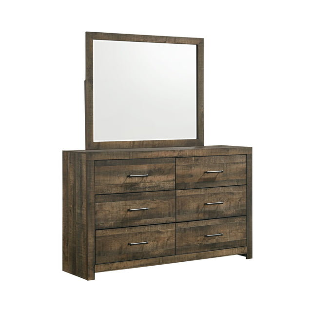 Bailey Walnut Drift Dresser & Mirror Set - Ornate Home