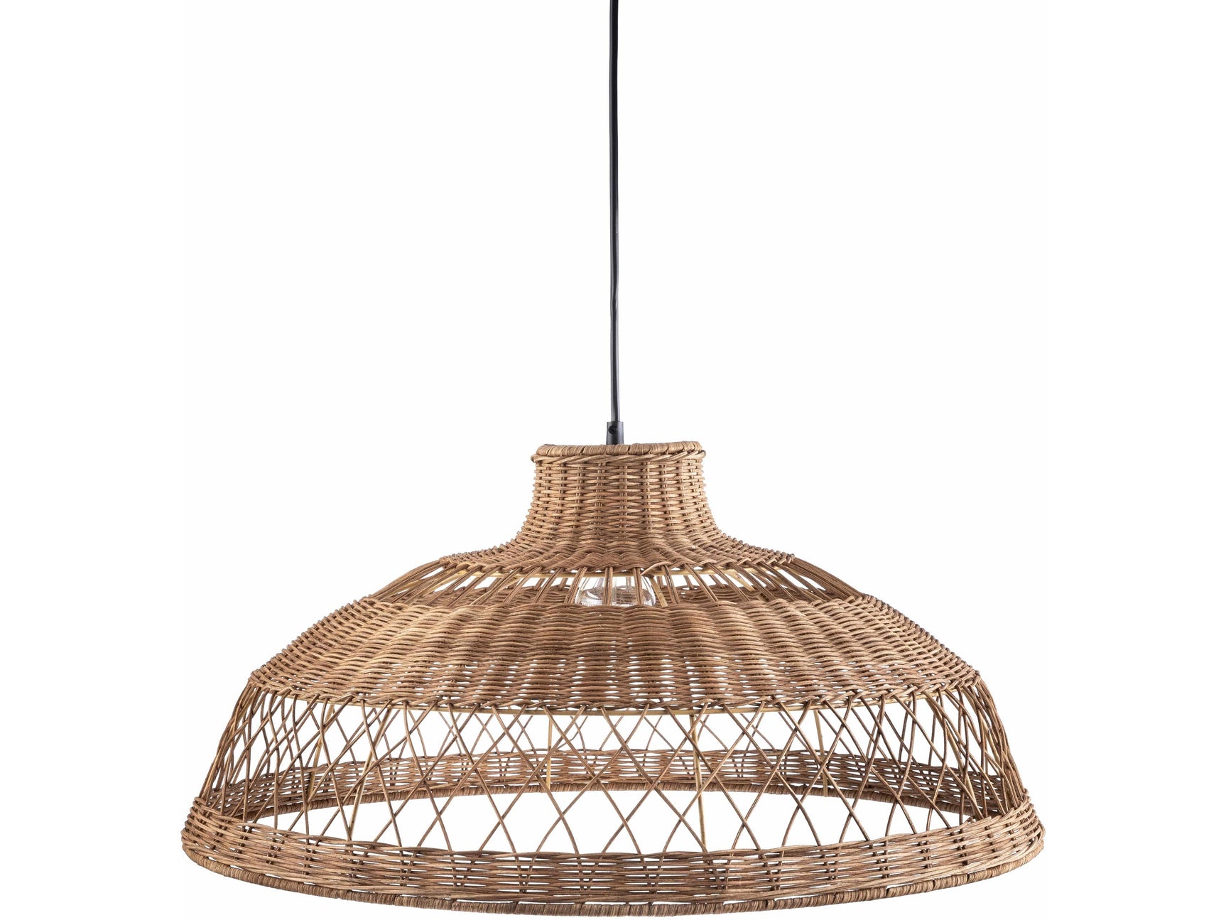 Bailleval Dark Brown Rattan Pendant - Ornate Home