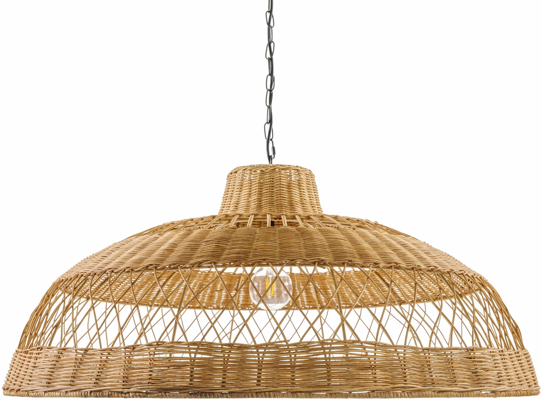 Bailleval Dark Brown Rattan Pendant - Ornate Home