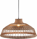 Bailleval Dark Brown Rattan Pendant - Ornate Home