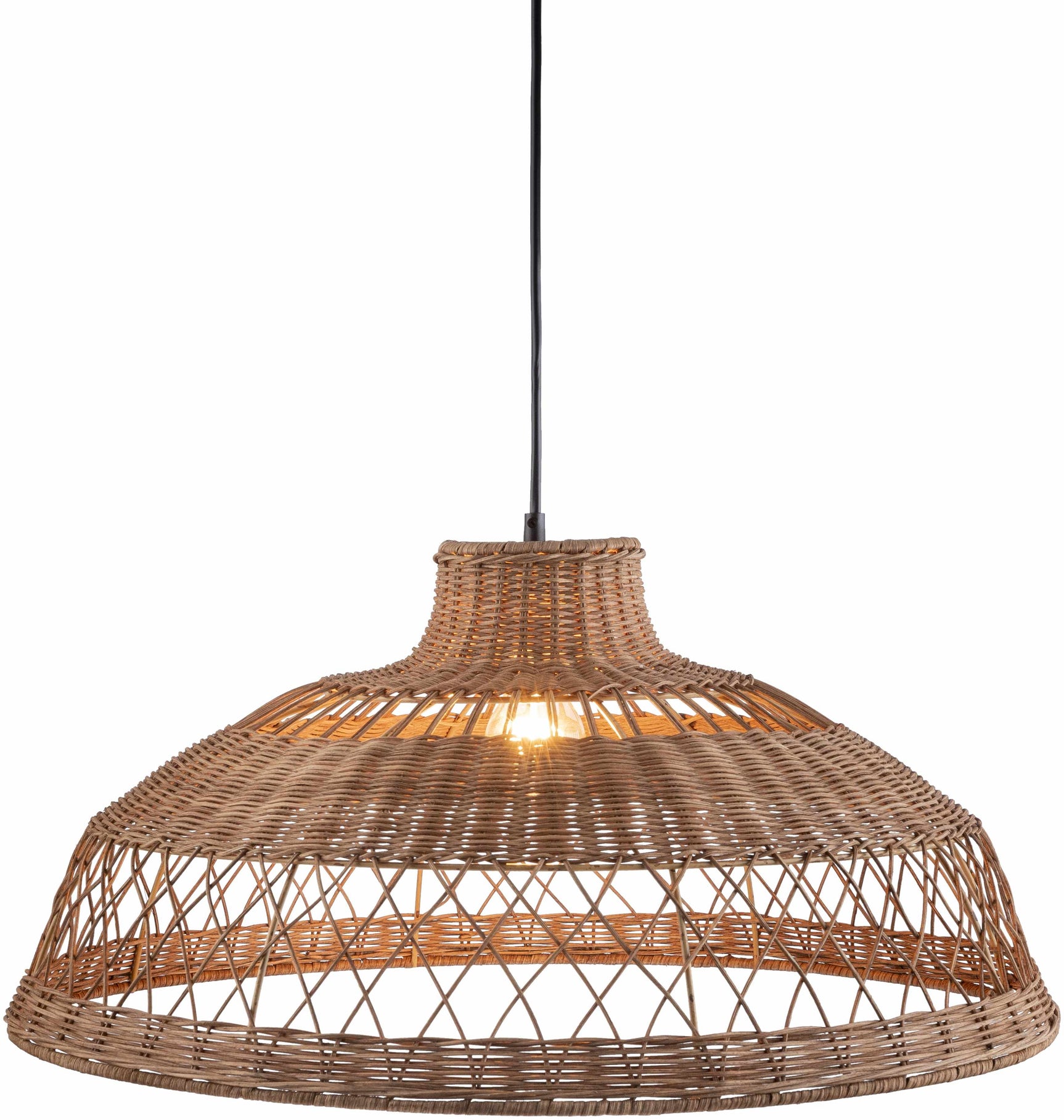 Bailleval Dark Brown Rattan Pendant - Ornate Home
