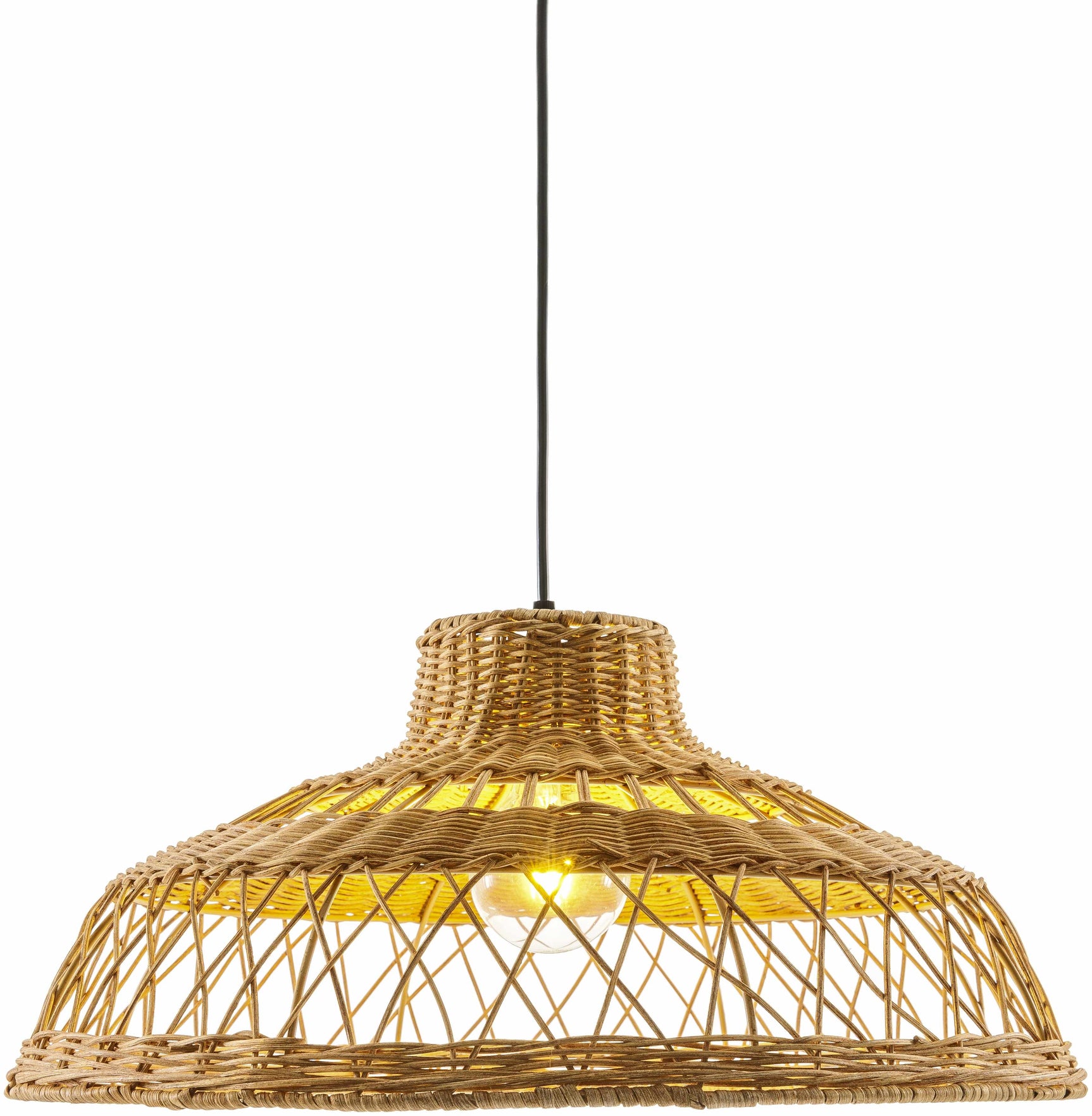 Bailleval Dark Brown Rattan Pendant - Ornate Home