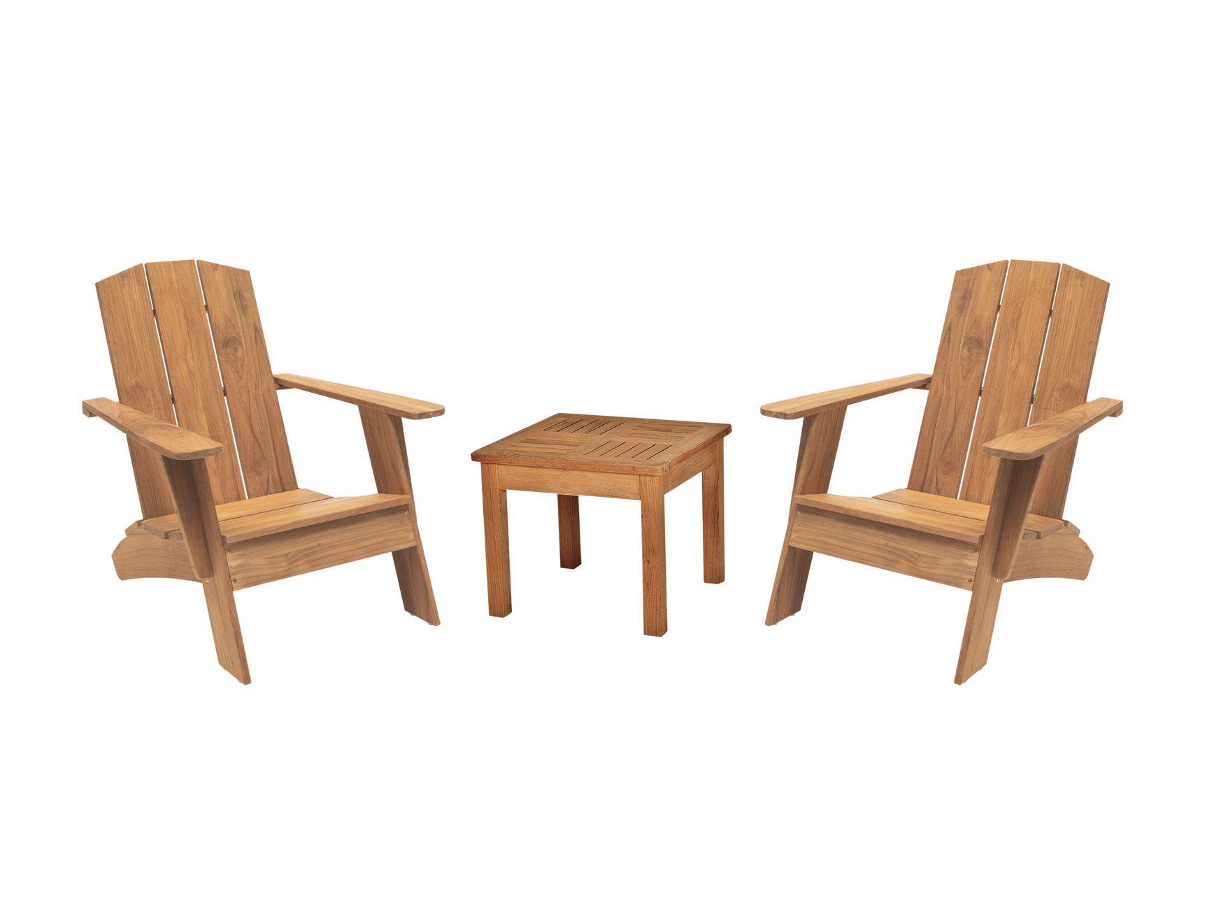 Bainbridge 3-Piece Teak Outdoor Adirondack Lounge Set - Ornate Home