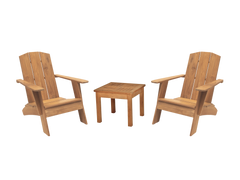 Bainbridge 3-Piece Teak Outdoor Adirondack Lounge Set - Ornate Home