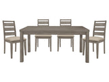 Bainbridge Weathered Gray 5-piece Dinig Table Set - Ornate Home