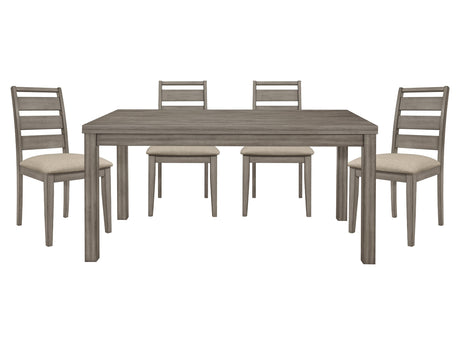 Bainbridge Weathered Gray 5-piece Dinig Table Set - Ornate Home