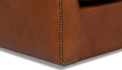 Baker Brown Leather Swivel Chair - Ornate Home