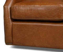 Baker Brown Leather Swivel Chair - Ornate Home